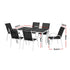Gardeon 7 Piece Outdoor Dining Set Steel Textilene Patio Furniture Table and Chairs Black