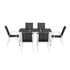 Gardeon 7 Piece Outdoor Dining Set Steel Textilene Patio Furniture Table and Chairs Black