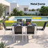 Gardeon 7 Piece Outdoor Dining Set Steel Textilene Patio Furniture Table and Chairs Black
