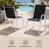 Gardeon 7 Piece Outdoor Dining Set Steel Textilene Patio Furniture Table and Chairs Black