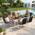 Gardeon 7 Piece Outdoor Dining Set Steel Textilene Patio Furniture Table and Chairs Black