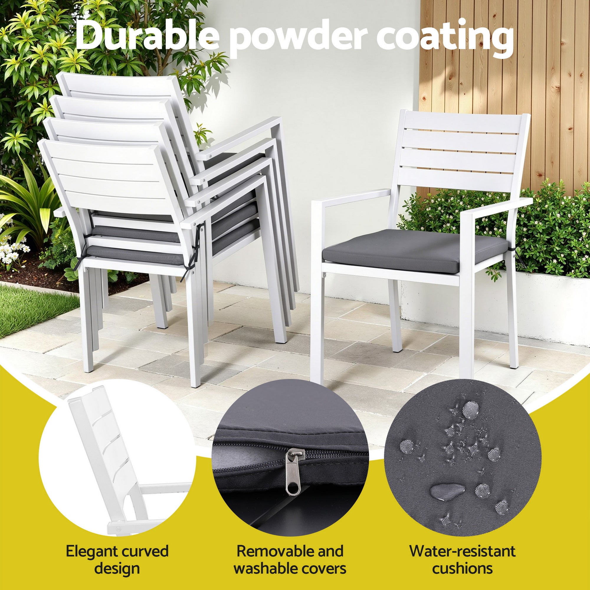 Outdoor Dining Set 9PCS Aluminum Extendable Table Chairs Patio Furniture