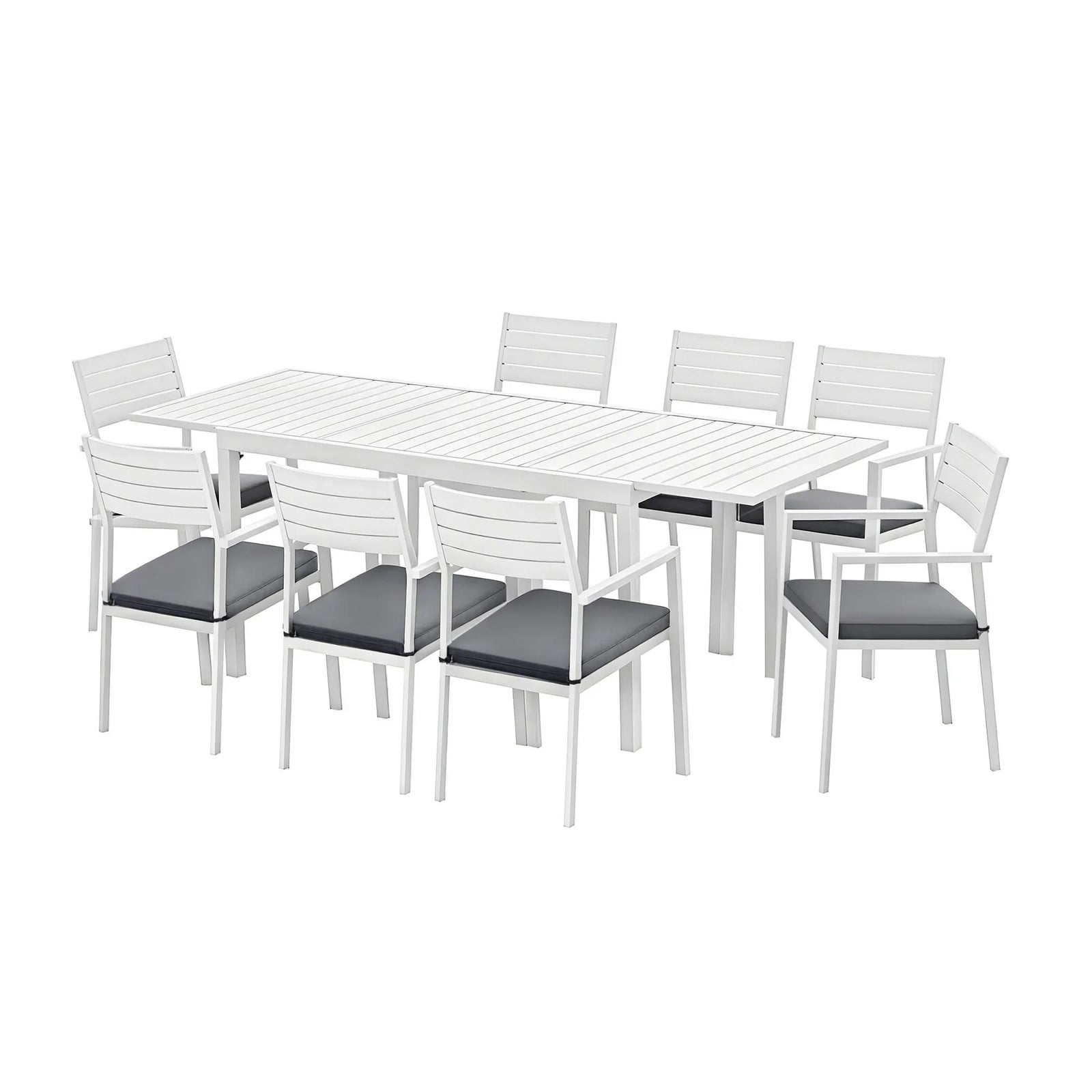 Outdoor Dining Set 9PCS Aluminum Extendable Table Chairs Patio Furniture