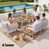 Gardeon 8 Seater Outdoor Dining Sofa Set with WPC Side Tables Patio Furniture White