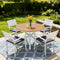 Outdoor Dining Set 5 Piece Aluminum WPC Tabletop Patio Furniture