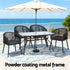 5PC Outdoor Dining Set Table and Chairs Garden Patio Furniture Bistro Set Black