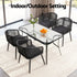 5PC Outdoor Dining Set Table and Chairs Garden Patio Furniture Bistro Set Black