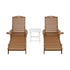 Sun Lounge Lounger Table and Chairs Beach Chair HDPE Patio Outdoor Furniture Wheels Brown