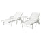 Gardeon Sun Lounge Lounger Beach Chair HDPE Patio Outdoor Furniture with Wheels White