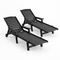 Gardeon 2PCS Sun Lounge Lounger Beach Chair HDPE Patio Outdoor Furniture with Wheels Black