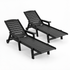 Gardeon 2PCS Sun Lounge Lounger Beach Chair HDPE Patio Outdoor Furniture with Wheels Black