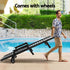 Gardeon 2PCS Sun Lounge Lounger Beach Chair HDPE Patio Outdoor Furniture with Wheels Black
