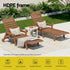 Sun Lounge Lounger Beach Chair HDPE Patio Outdoor Furniture with Wheels Brown