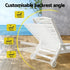 Gardeon Sun Lounge Lounger Beach Chair HDPE Patio Outdoor Furniture with Wheels White