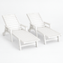Gardeon 2PCS Sun Lounge Lounger Beach Chair HDPE Patio Outdoor Furniture with Wheels White