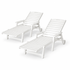 Gardeon 2PCS Sun Lounge Lounger Beach Chair HDPE Patio Outdoor Furniture with Wheels White