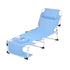 Gardeon Sun Lounger 5 Position Folding Tanning Chair with Face Hole Blue