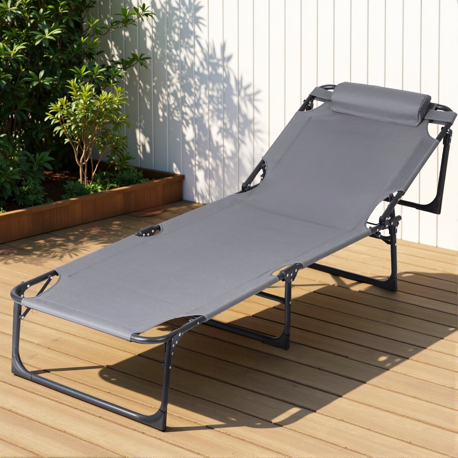 Sun Lounger Folding Lounge Beach Chair Patio Outdoor Furniture