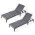 Gardeon 2PC Sun Lounger PE Rattan Recliners with Cup Holder Cushion Rain Cover