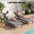 Gardeon 2PC Sun Lounger PE Rattan Recliners with Cup Holder Cushion Rain Cover