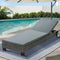 Adjustable Sun Lounger Chaise Lounge with Cushion Aluminium Frame Grey Outdoor