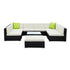 Outdoor Rattan Sofa Set Aluminium Frame Wicker Sectional Patio Furniture Black