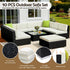 Outdoor Rattan Sofa Set Aluminium Frame Wicker Sectional Patio Furniture Black