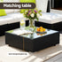 Outdoor Rattan Sofa Set Aluminium Frame Wicker Sectional Patio Furniture Black