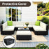 Outdoor Rattan Sofa Set Aluminium Frame Wicker Sectional Patio Furniture Black