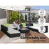 12‑Piece Outdoor Furniture Set – PE Wicker, Aluminium Frame, Beige Cushions