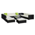 Outdoor PE Wicker Sofa Lounge Set Aluminium Patio Furniture Beige