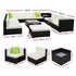 Outdoor PE Wicker Sofa Lounge Set Aluminium Patio Furniture Beige