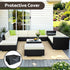Outdoor PE Wicker Sofa Lounge Set Aluminium Patio Furniture Beige