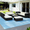 Outdoor PE Wicker Sofa Lounge Set Aluminium Patio Furniture Beige
