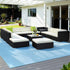 Outdoor PE Wicker Sofa Lounge Set Aluminium Patio Furniture Beige