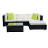 Outdoor Rattan Furniture Set Sofa Corner Table Ottoman Glass Top Patio Set