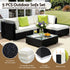 Outdoor Rattan Furniture Set Sofa Corner Table Ottoman Glass Top Patio Set
