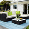 Outdoor Rattan Furniture Set Sofa Corner Table Ottoman Glass Top Patio Set