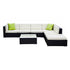 Outdoor Rattan Furniture Set Sofa Corner Lounge Glass Table Ottoman Patio Set