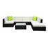 Outdoor Rattan Furniture Set Sofa Corner Lounge Glass Table Ottoman Patio Set