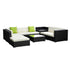 Outdoor Rattan Sofa Set Aluminium Frame Wicker Corner Sectional Patio Furniture