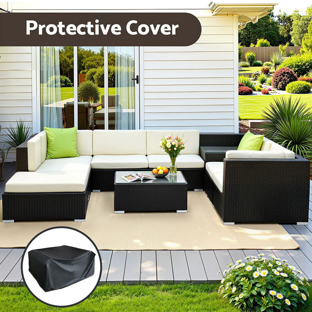 Outdoor Rattan Sofa Set Aluminium Frame Wicker Corner Sectional Patio Furniture