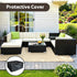 Outdoor Rattan Sofa Set Aluminium Frame Wicker Corner Sectional Patio Furniture