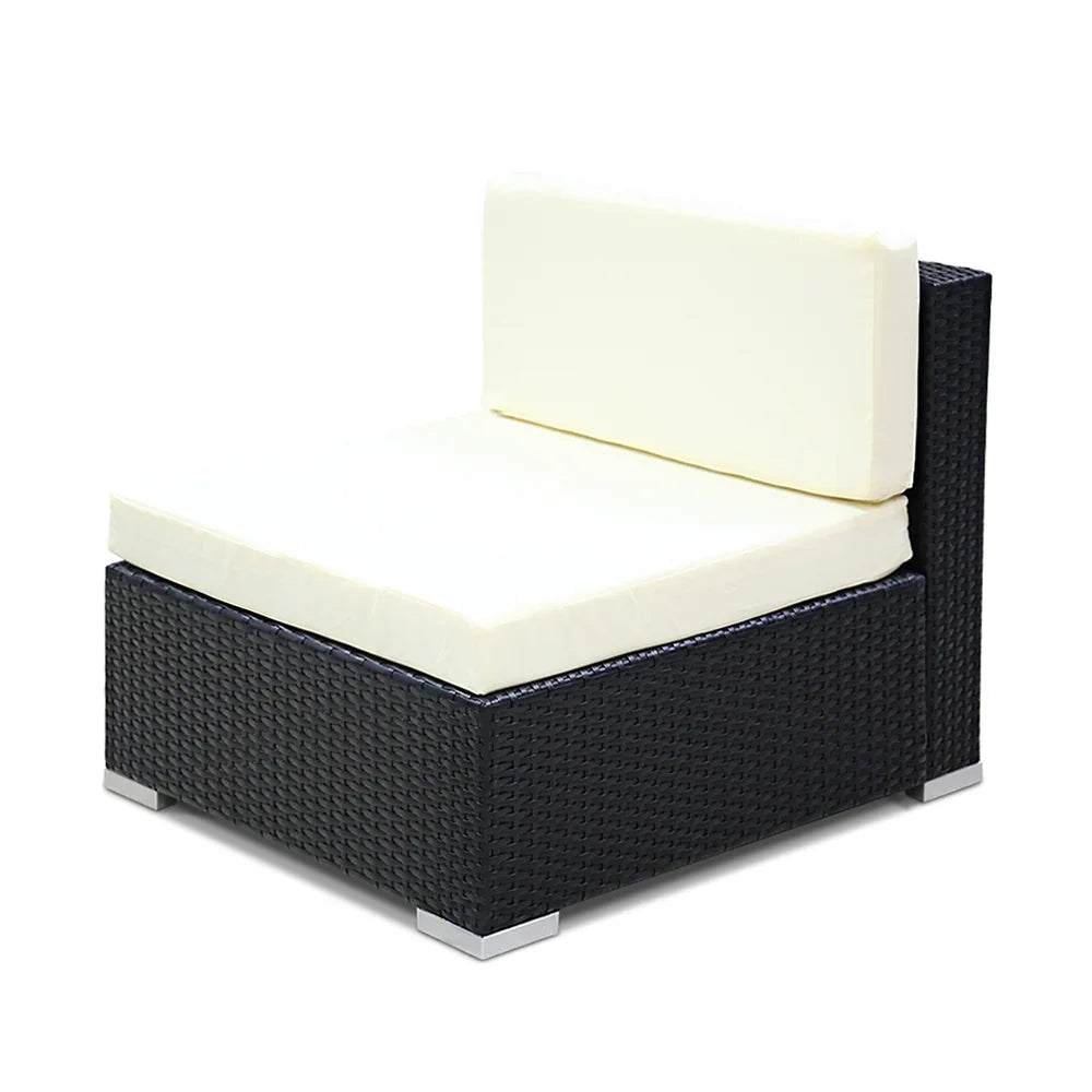 3PC  Outdoor Furniture Sofa Set Wicker Rattan Garden Lounge Chair Setting