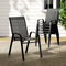 Set of 6 Outdoor Stackable Patio Chairs Textilene Garden Seating