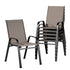 6PC Outdoor Dining Chairs Stackable Lounge Chair Patio Furniture Brown