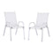 Gardeon 2PC Outdoor Dining Chairs Stackable Lounge Chair Patio Furniture White