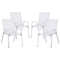 Gardeon 4PC Outdoor Dining Chairs Stackable Lounge Chair Patio Furniture White