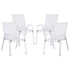 Gardeon 4PC Outdoor Dining Chairs Stackable Lounge Chair Patio Furniture White