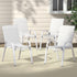 Gardeon 4PC Outdoor Dining Chairs Stackable Lounge Chair Patio Furniture White
